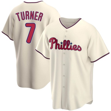 Cream Trea Turner Men's Philadelphia Phillies Alternate Jersey - Replica Big Tall