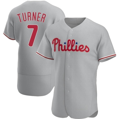 Gray Trea Turner Men's Philadelphia Phillies Road Jersey - Authentic Big Tall