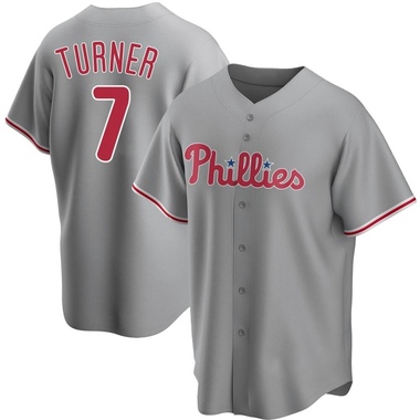 Gray Trea Turner Men's Philadelphia Phillies Road Jersey - Replica Big Tall