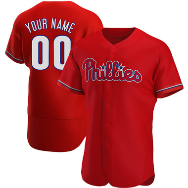 Red Custom Men's Philadelphia Phillies Alternate Jersey - Authentic Big Tall