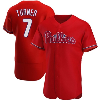 Red Trea Turner Men's Philadelphia Phillies Alternate Jersey - Authentic Big Tall