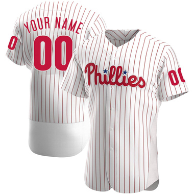 White Custom Men's Philadelphia Phillies Home Jersey - Authentic Big Tall