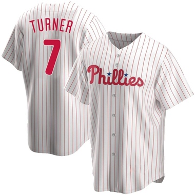 White Trea Turner Men's Philadelphia Phillies Home Jersey - Replica Big Tall